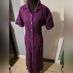 Nordstrom Purple 100% Linen Maxi Dress Size 8